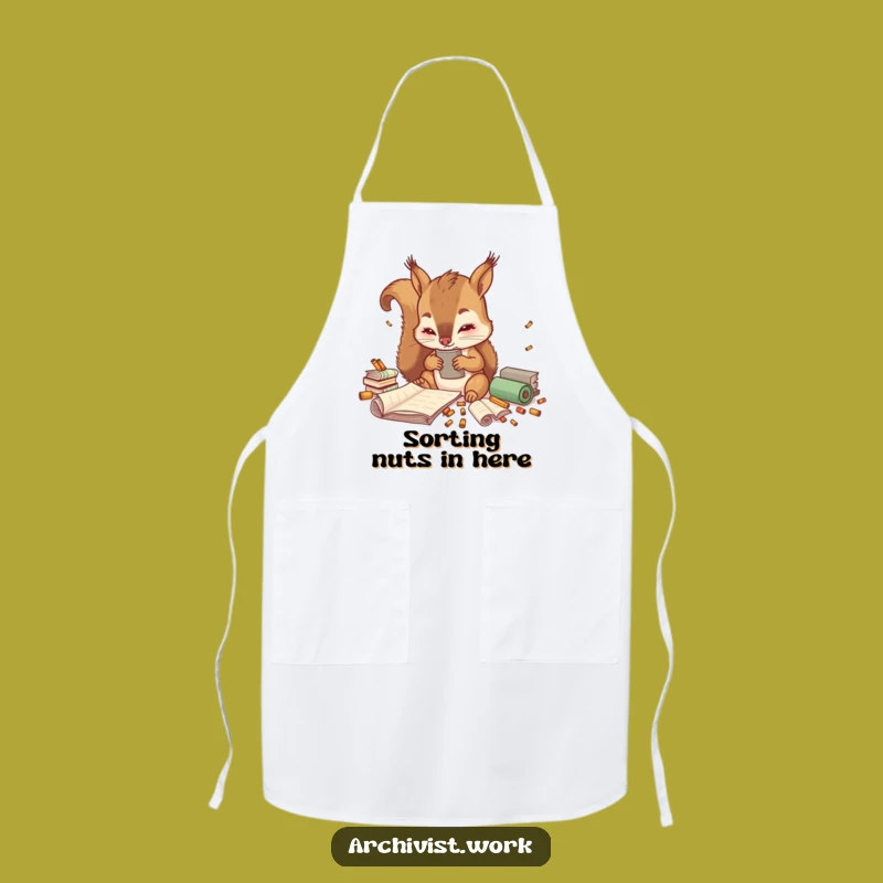 Funny Squirrel Archivist Apron: Cute Culinary Sorter, Perfect Kitchen Funny Gift