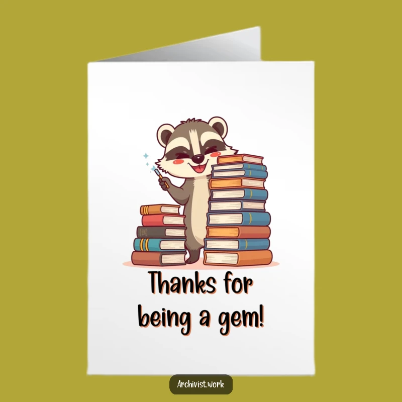 Free Printable Thank You Card: Badger Archivist Shares Gratitude Funny Downloadable